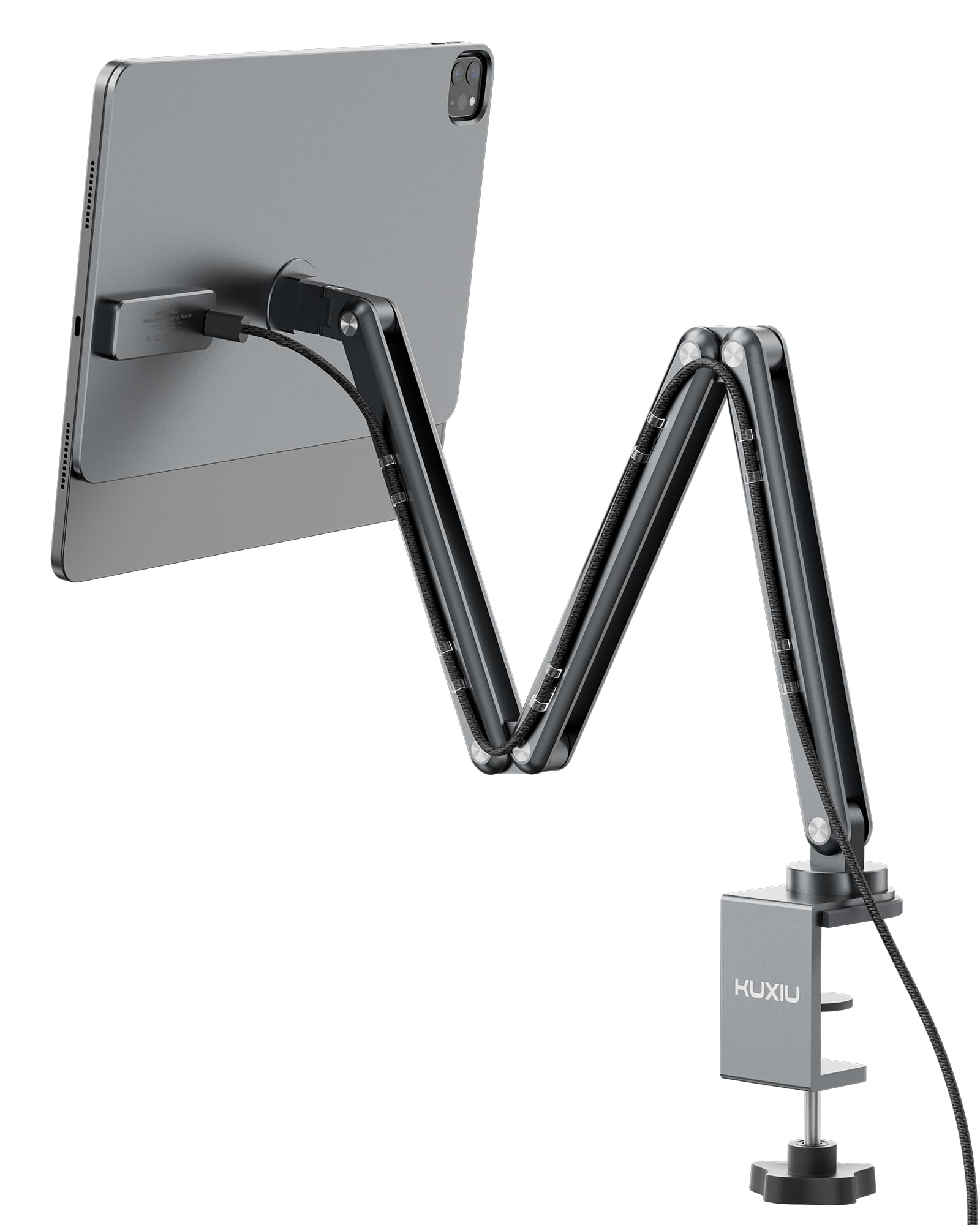 Magnetic Wireless Charging Stand Aluminum Alloy Adjustable Tablet Holder