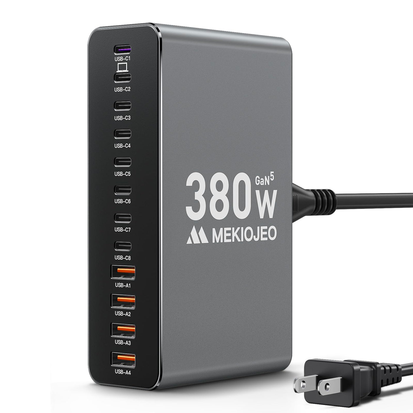 65W GaN 12 Port USB C Charging Station Aluminum Laptop Charger