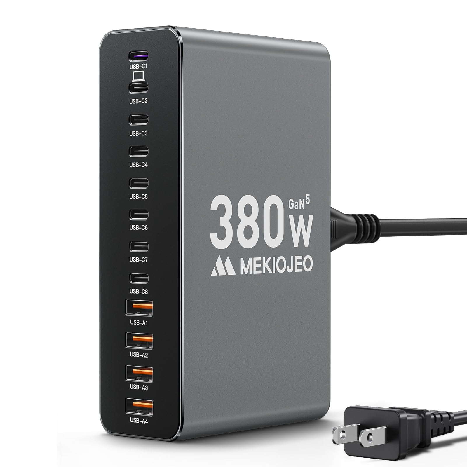 65W GaN 12 Port USB C Charging Station Aluminum Laptop Charger