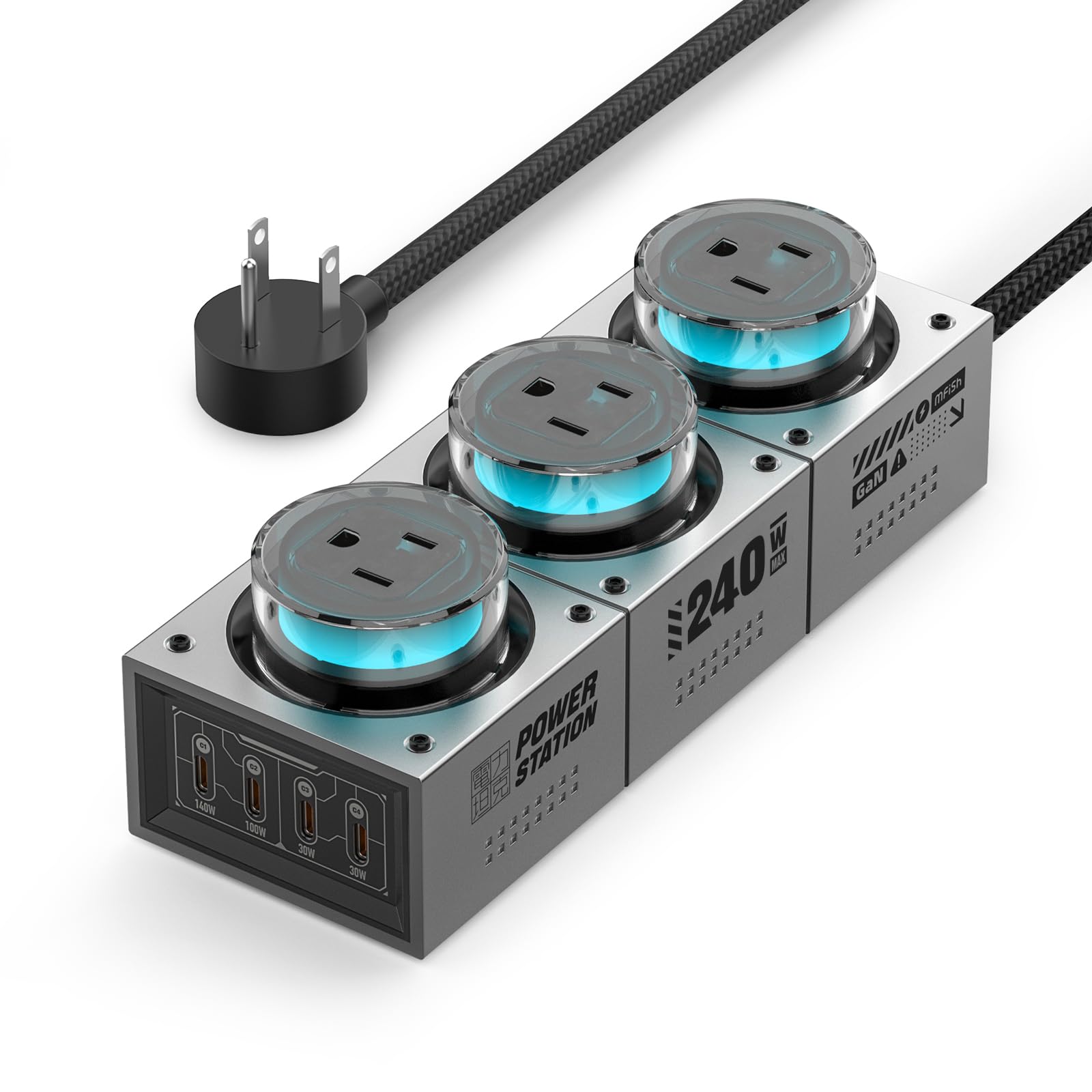 GaN Desktop Power Strip Charging Power Hubs
