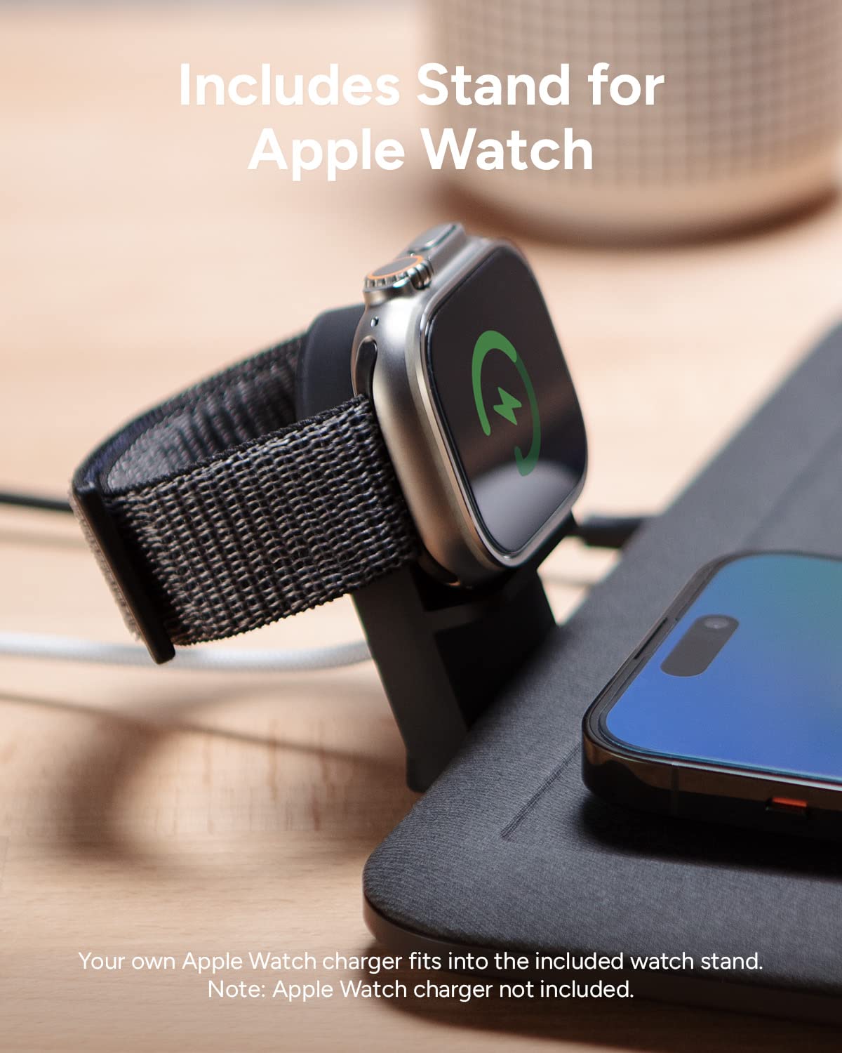 4 in 1 Wireless Charging Mat with Watch Stand and USB A Port