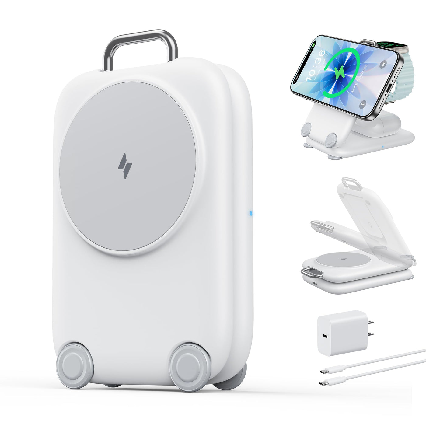3 in 1 Magnetic Fast Wireless Charging Station for Travel