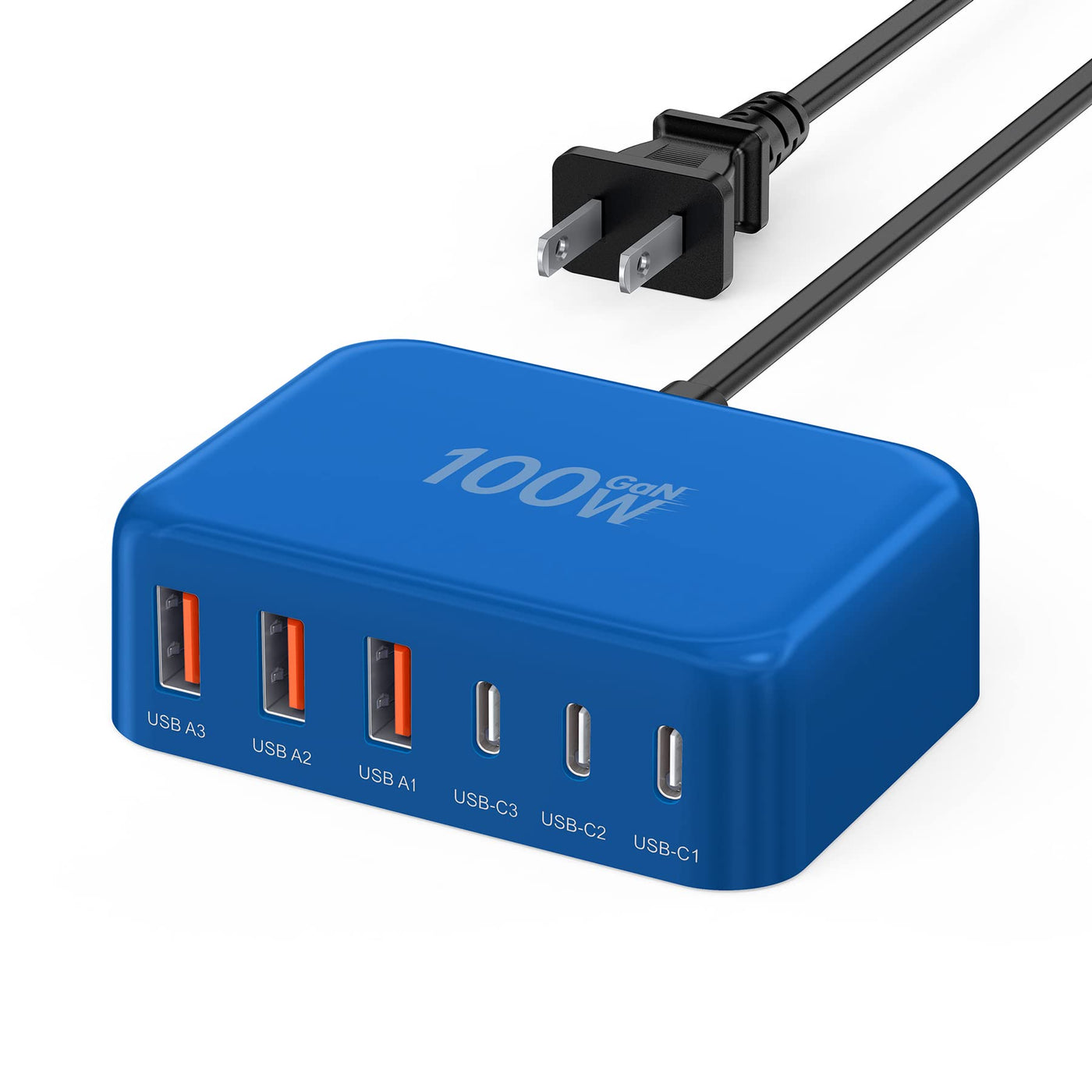 100W GaN 6 Port USB C Fast Charging Station Cube Wall Charger