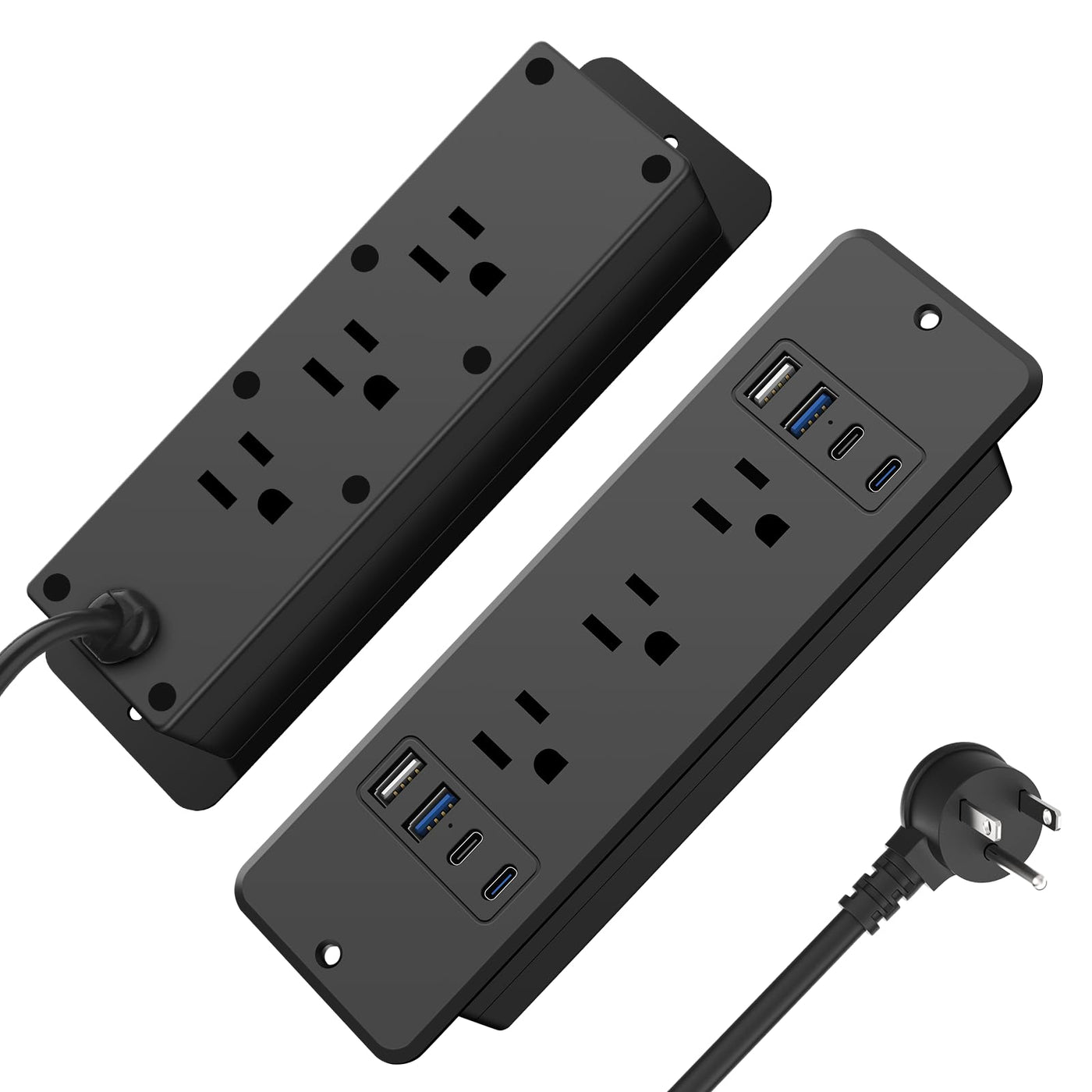 14 in 1 Recessed Power Strip 20W Surge Protector 6 AC 8 USB Ports