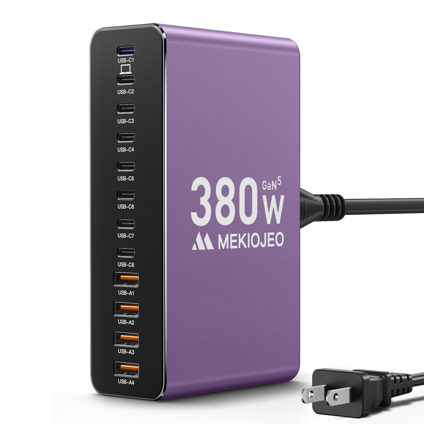 65W GaN 12 Port USB C Charging Station Aluminum Laptop Charger