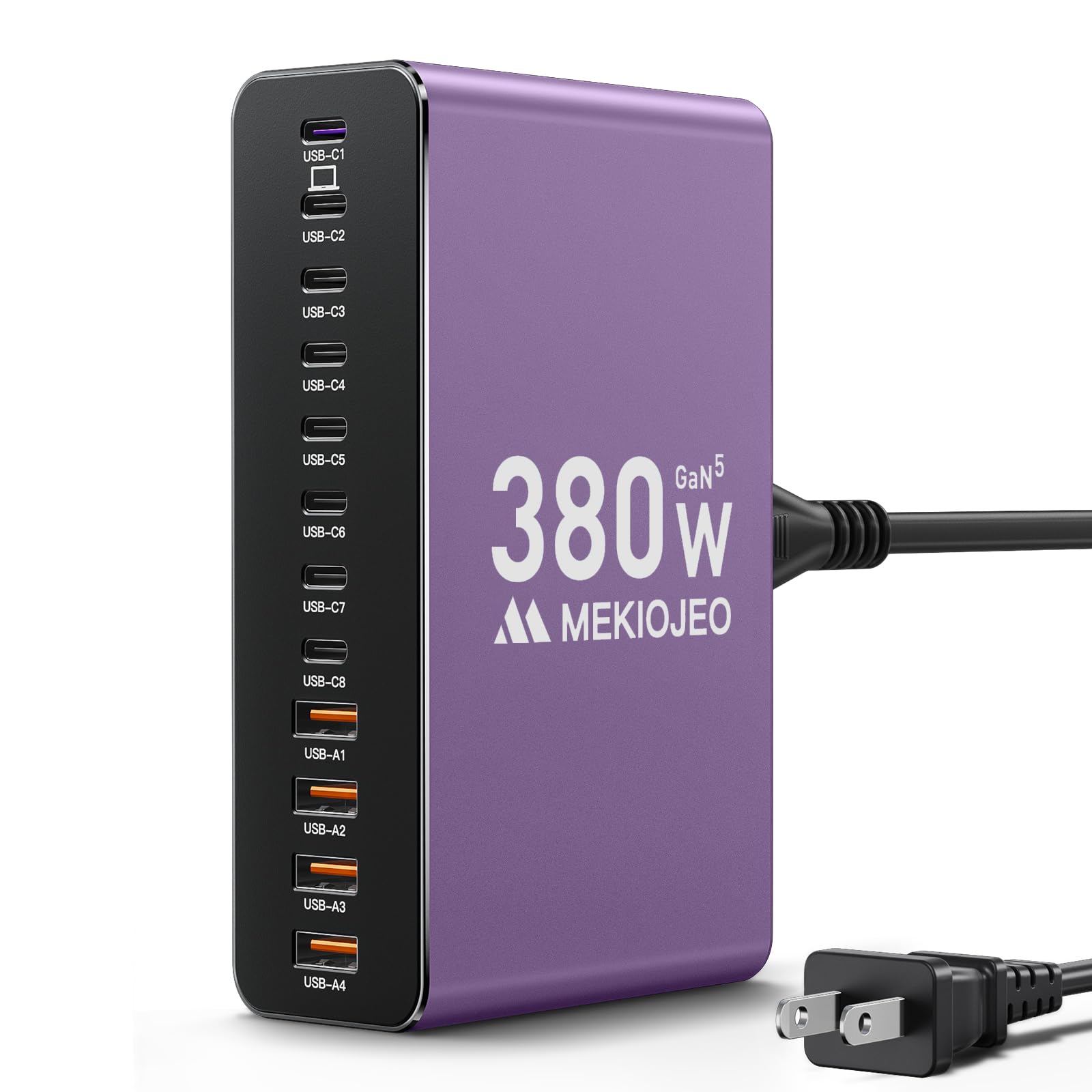 65W GaN 12 Port USB C Charging Station Aluminum Laptop Charger
