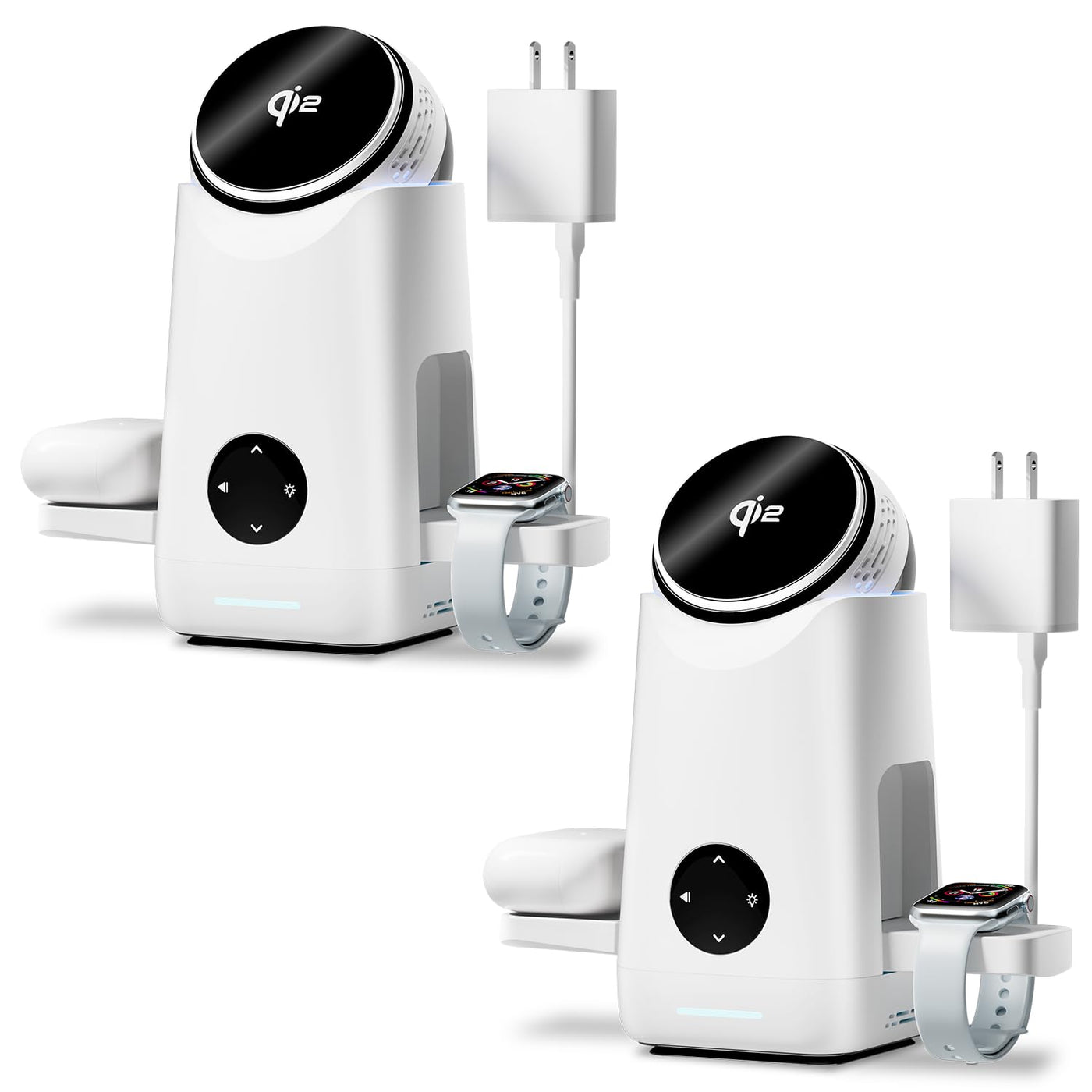 3 in 1 Qi2 Rotating Magnetic Wireless Charging Stand for Phone Watch Earbuds