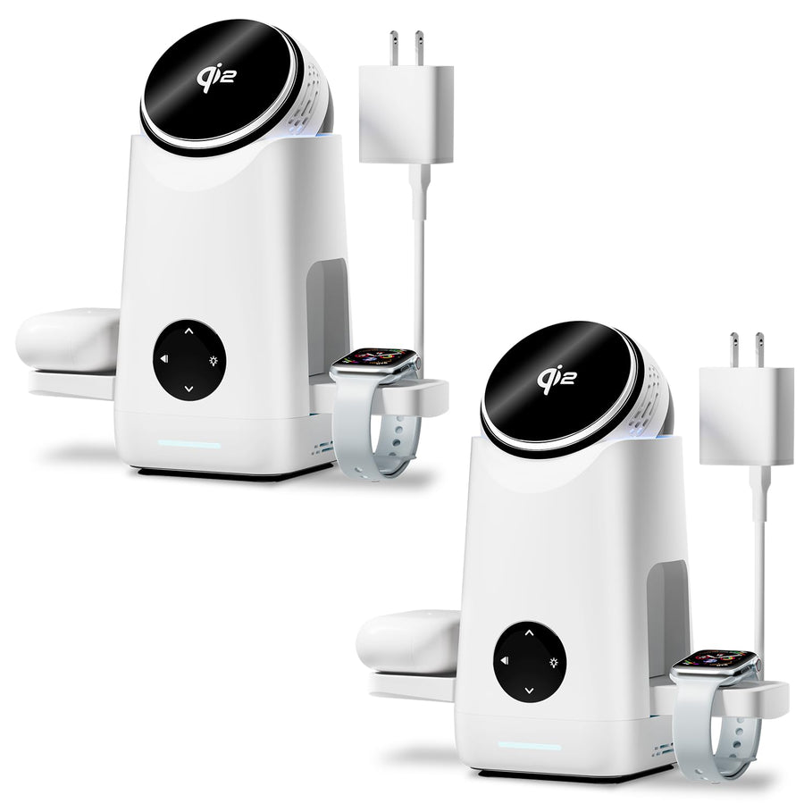 3 in 1 Qi2 Rotating Magnetic Wireless Charging Stand for Phone Watch Earbuds