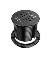Recessed Desk Power Grommet with 1 AC Outlet and 2 USB Ports