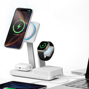 100W 6 in 1 GaN Magnetic Wireless Charging Station for Phone Watch Earbuds