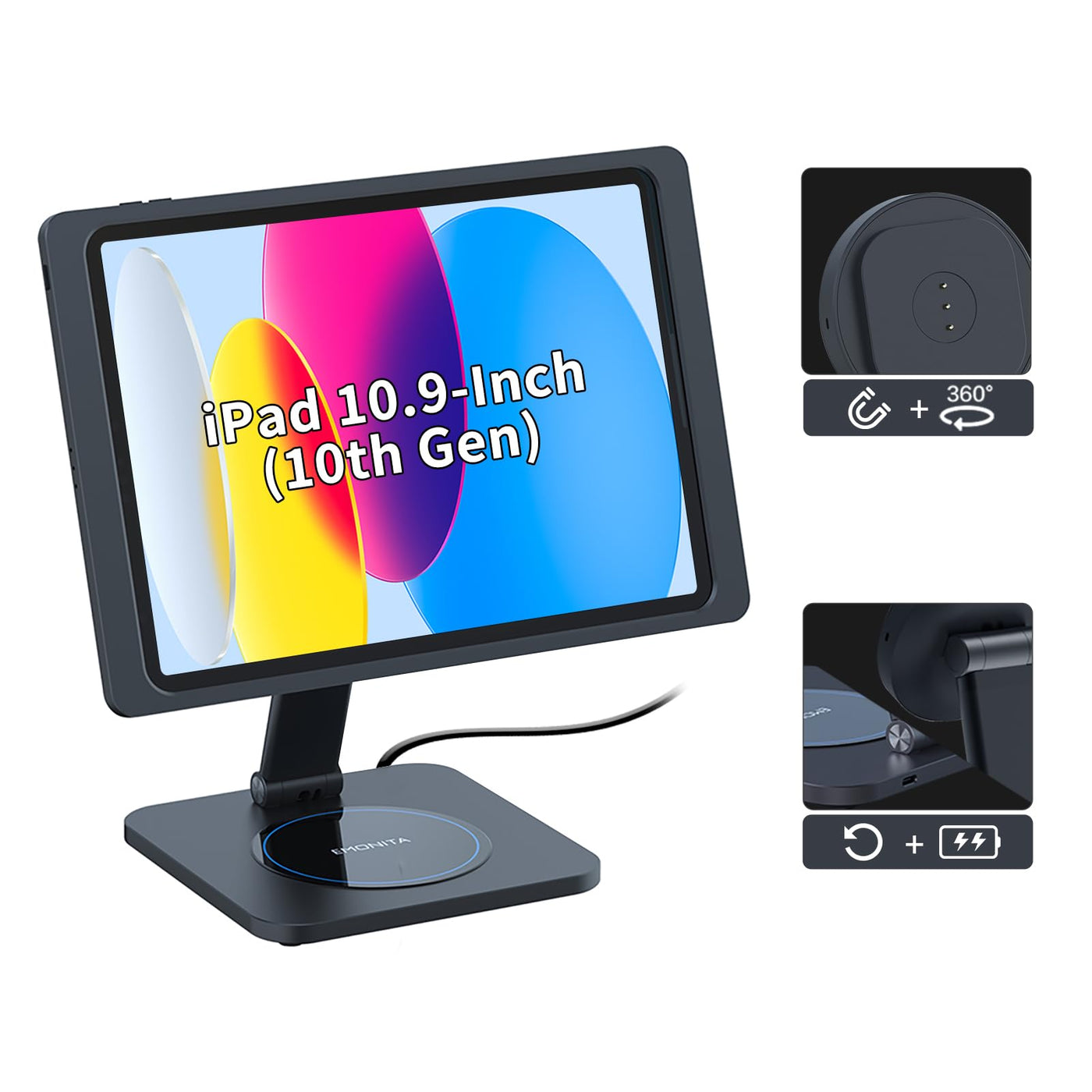 Magnetic Foldable Tablet Stand with Charging Case