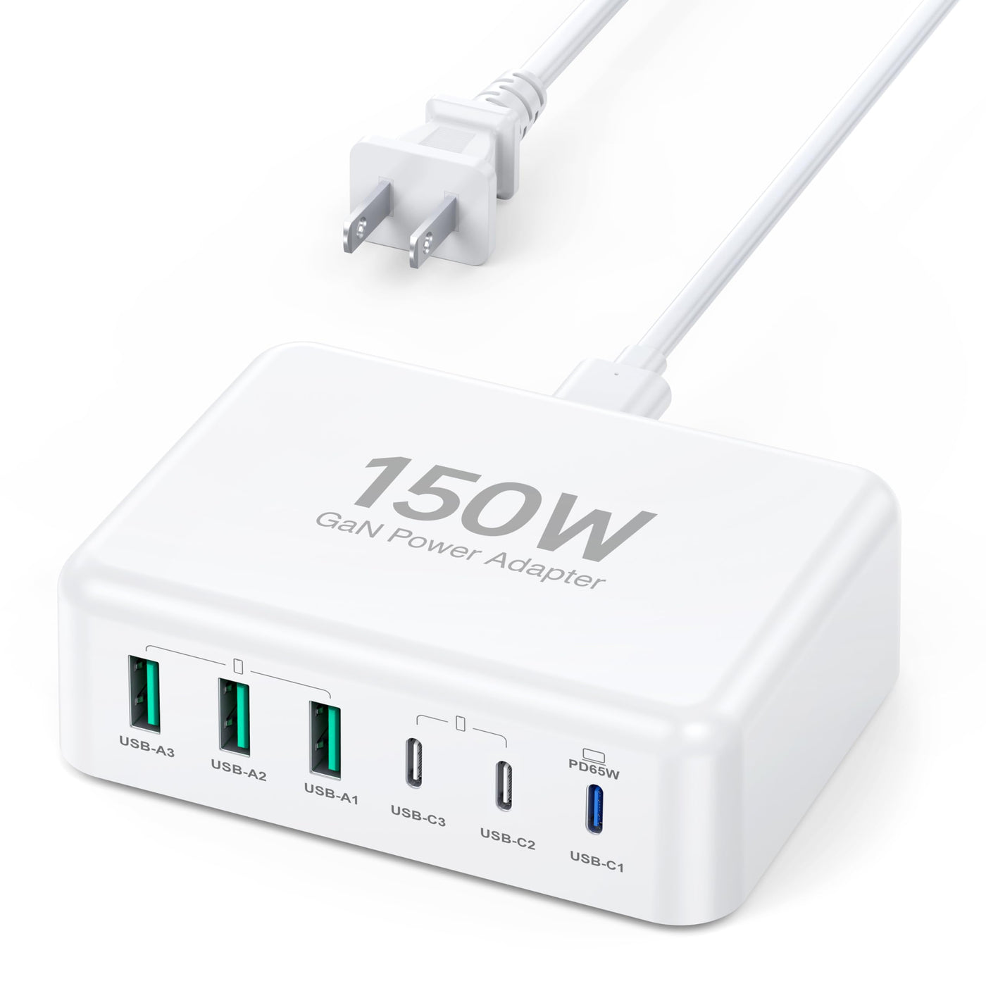 100W GaN 6 Port USB C Fast Charging Station Cube Wall Charger
