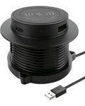 15W Pop Up Retractable Desktop Wireless Charger USB A USB C Ports