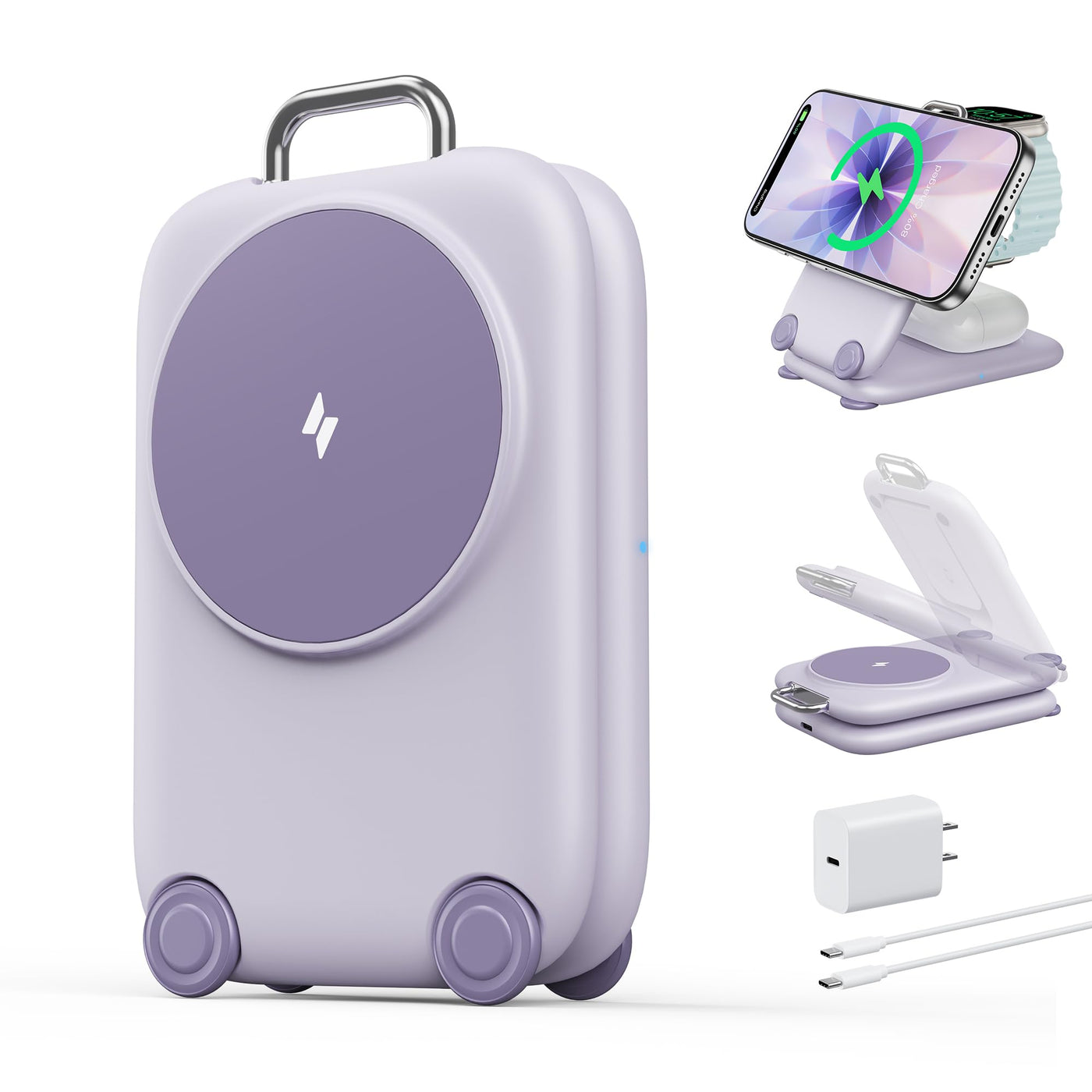 3 in 1 Magnetic Fast Wireless Charging Station for Travel