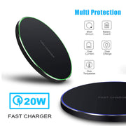 20W Qi Fast Wireless Charging Pad for Phones and Earbuds