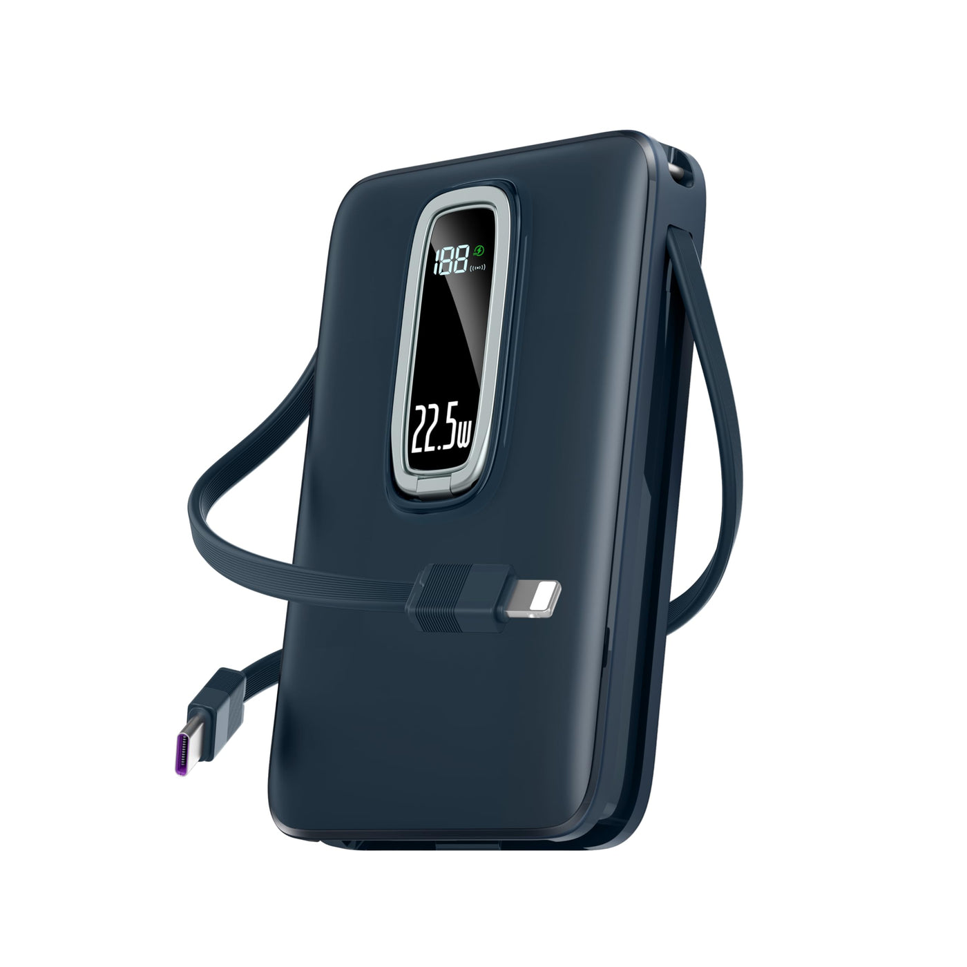 22.5W 10000mAh Magnetic Wireless Power Bank Built In Cables LED Display