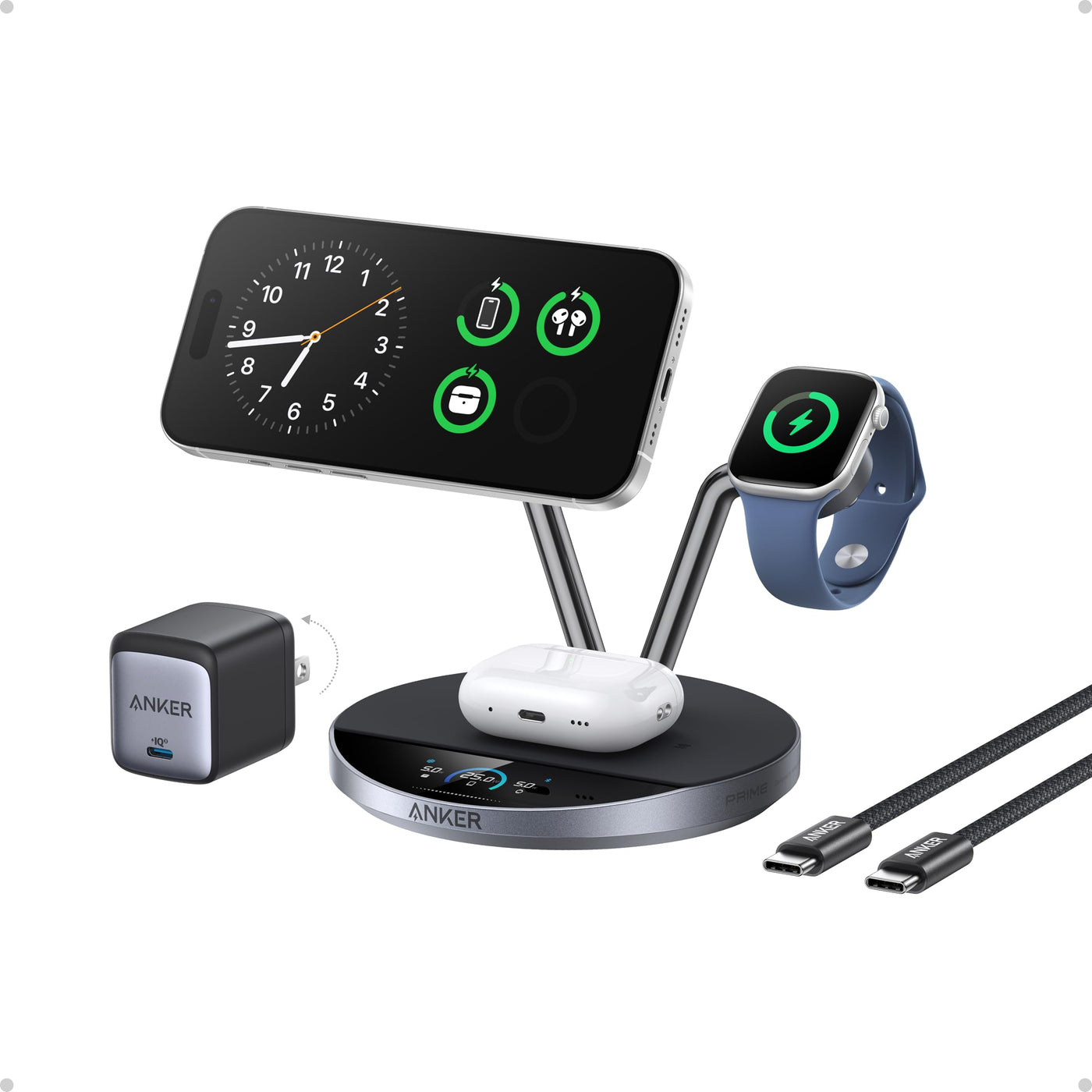 3 in 1 Qi2 25W Wireless Charging Dock with Smart Display Cooling