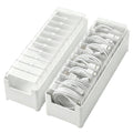 2 Pack Cable Organizer Box with 22 Mini Clear Cord Storage Cases