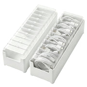 2 Pack Cable Organizer Box with 22 Mini Clear Cord Storage Cases