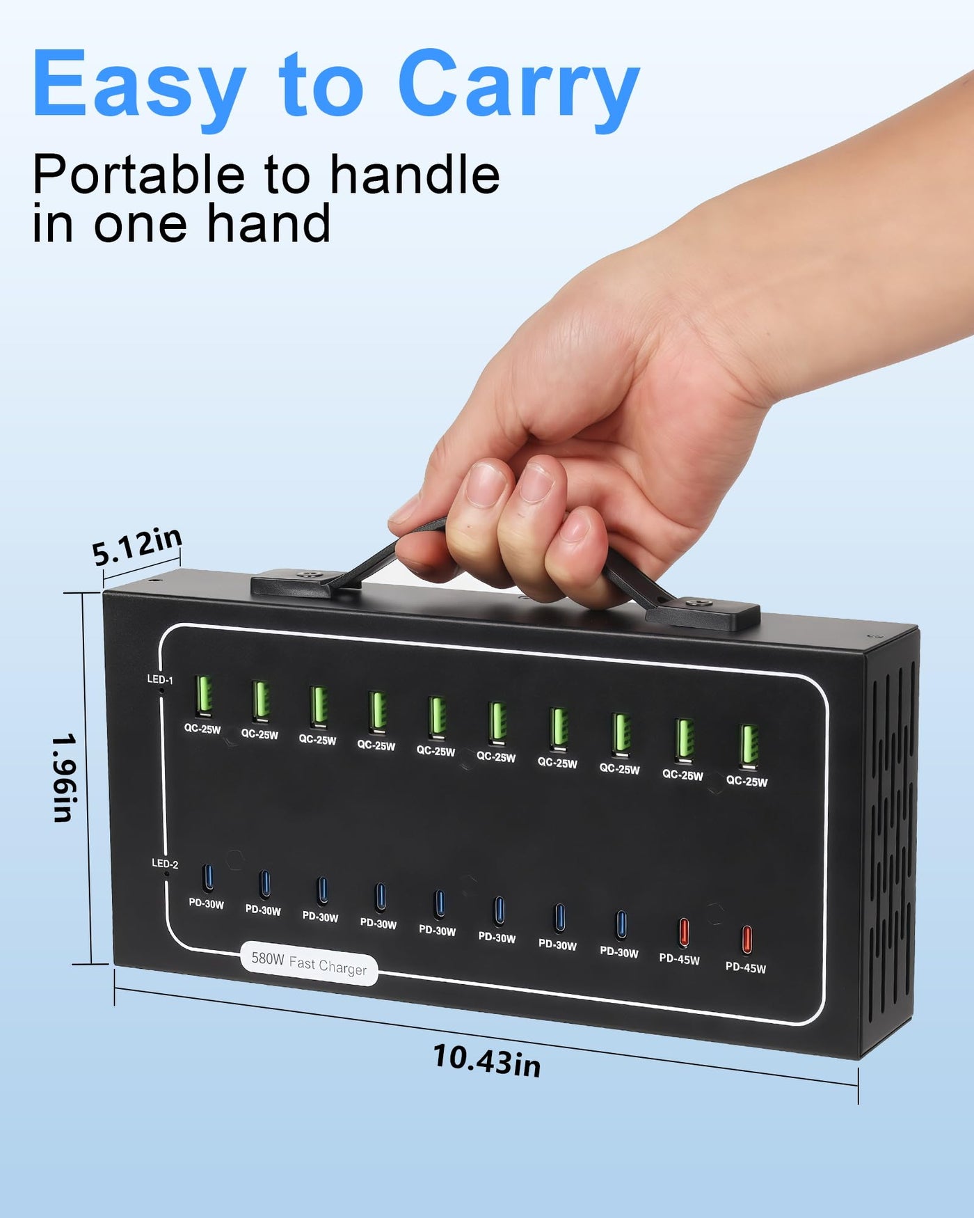 20 Port USB C Charging Station PD 100W Fast Charger