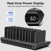 USB Charging Dock Station Organizer with Adjustable Dividers