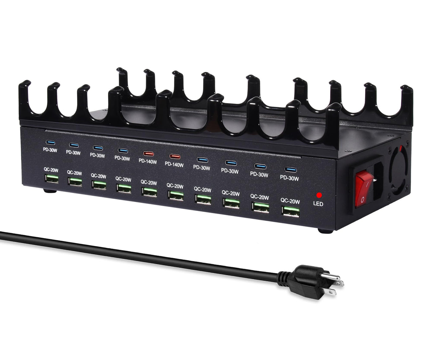 20 Port USB Charging Station for Multiple Devices