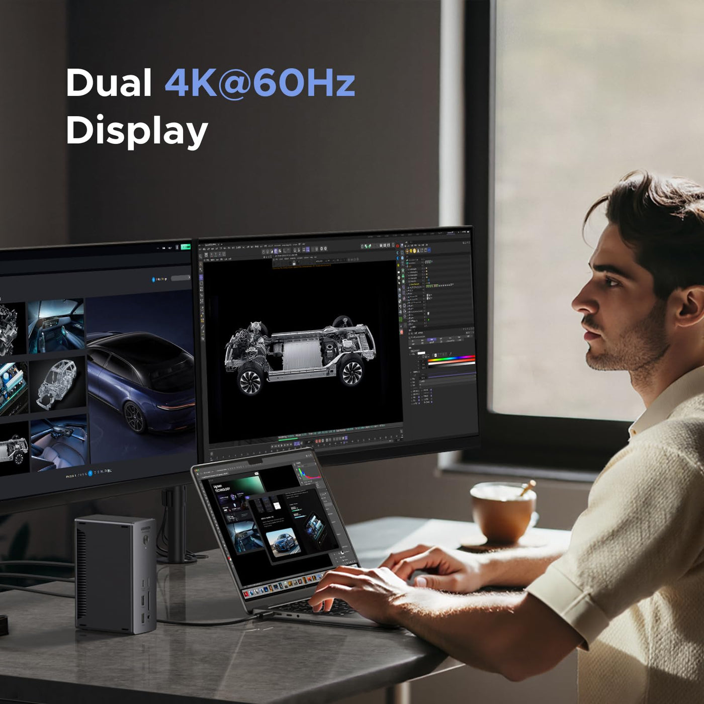 13 in 1 Thunderbolt 4 Dock 40Gbps Dual 4K 8K 90W Laptop Hub