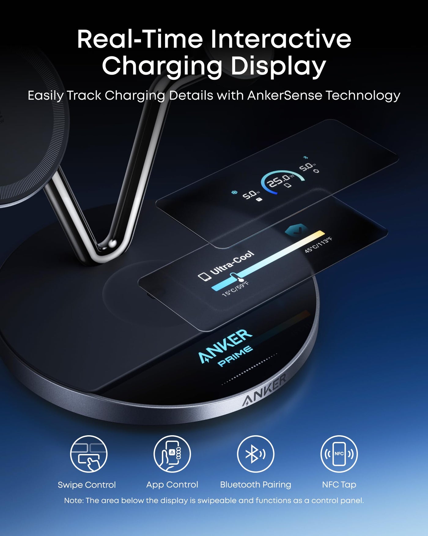 3 in 1 Qi2 25W Wireless Charging Dock with Smart Display Cooling