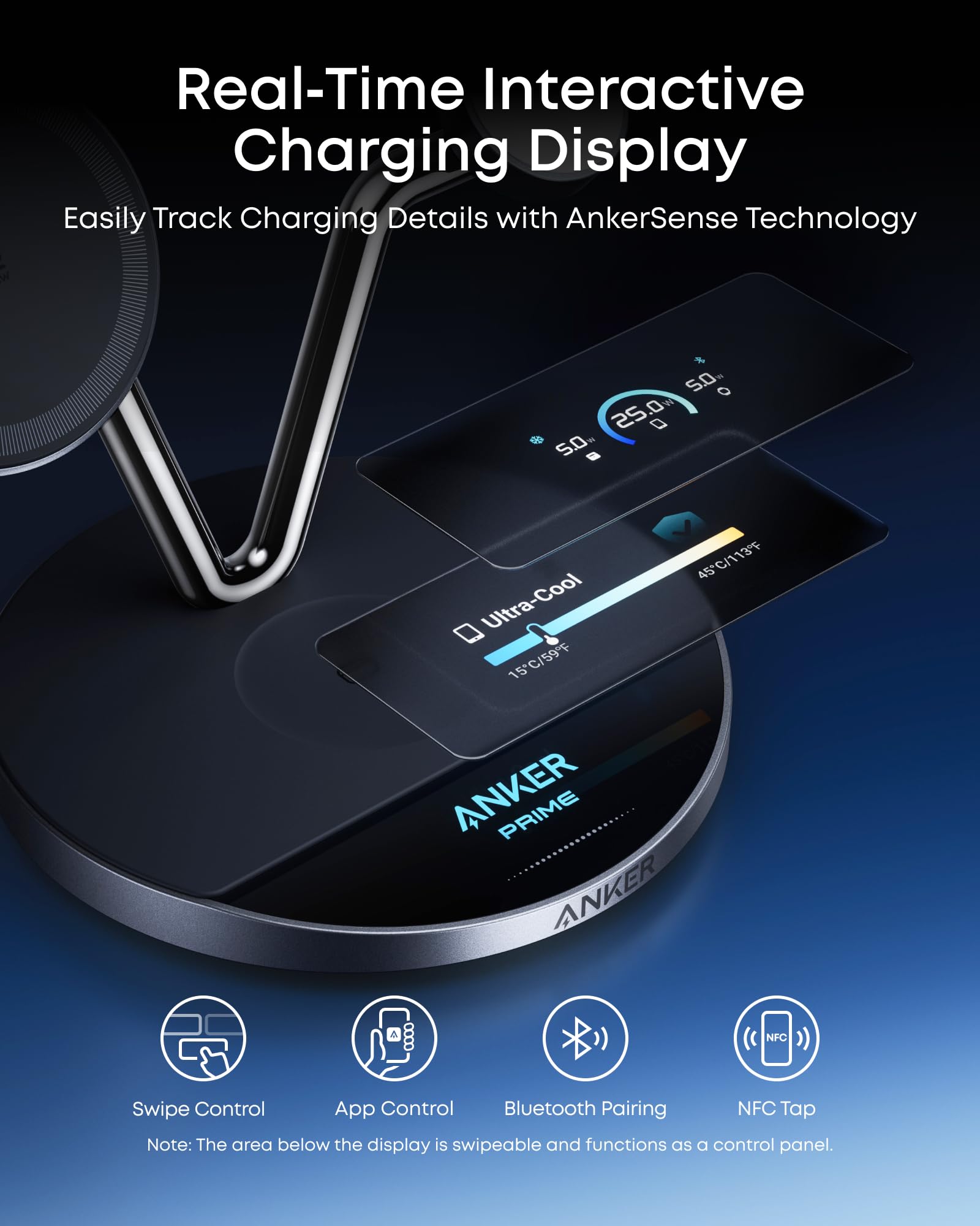 3 in 1 Qi2 25W Wireless Charging Dock with Smart Display Cooling