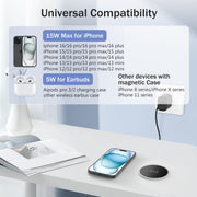 15W Magnetic Wireless Charger Desk Mount Recessed Qi Charging Pad