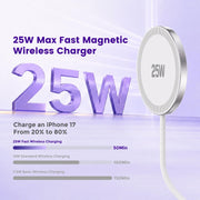 25W Magnetic Wireless Charging Pad Slim Portable Fast Charger