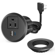 Recessed Desk Power Grommet with 1 AC Outlet and 2 USB Ports