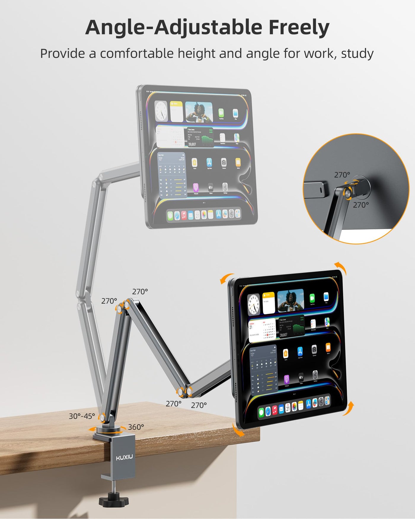 Magnetic Wireless Charging Stand Aluminum Alloy Adjustable Tablet Holder