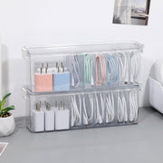2 Pack Clear Cord Organizer Box for Desk Drawer Cable Storage Container