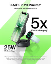 3 in 1 Qi2 25W Magnetic Wireless Charging Station with Cooling Fan