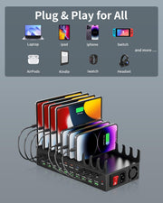 20 Port USB Charging Station for Multiple Devices