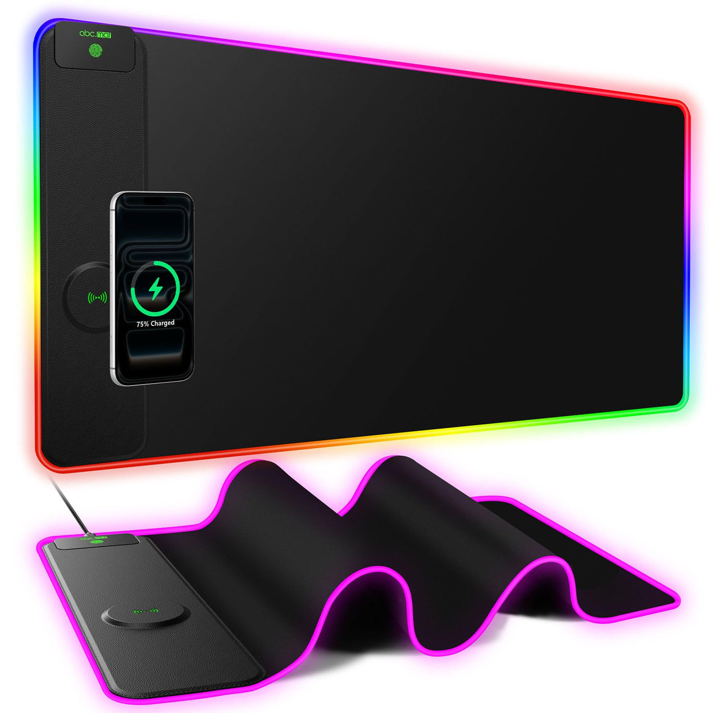 15W Wireless Charging Mouse Pad Large Non Slip Gaming Desk Mat