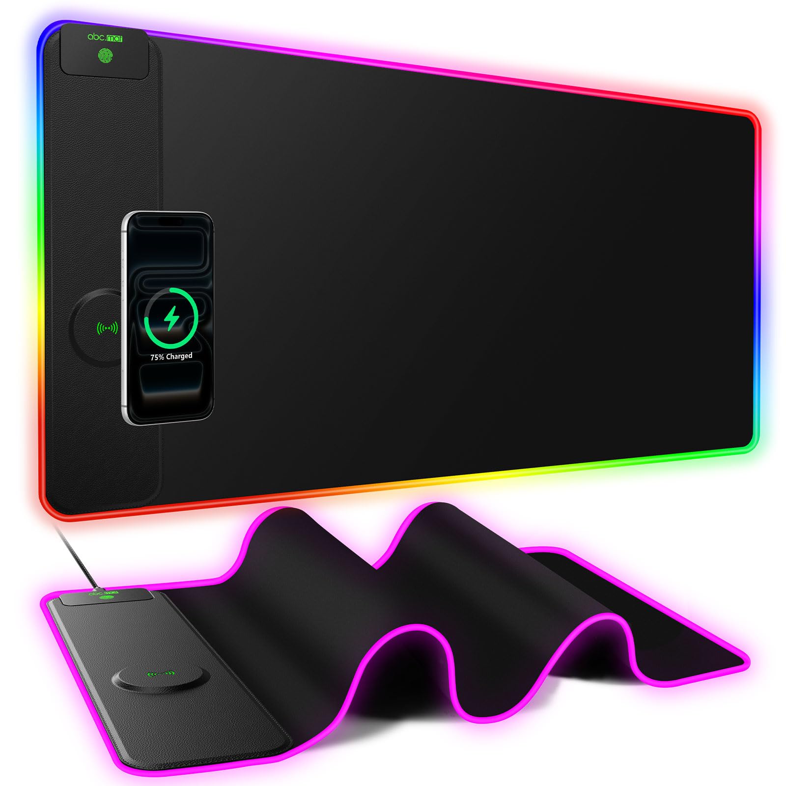 15W Wireless Charging Mouse Pad Large Non Slip Gaming Desk Mat