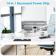 14 in 1 Recessed Power Strip 20W Surge Protector 6 AC 8 USB Ports