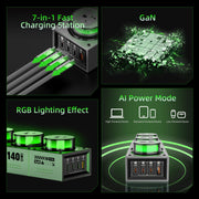 GaN Desktop Power Strip Charging Power Hubs