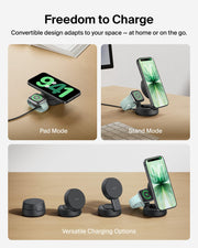 3 in 1 Qi2 25W Magnetic Wireless Charging Station with Cooling Fan