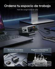 300W Desktop Charging Station 5 Port GaN Charger USB C Output