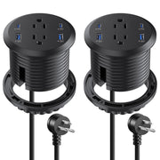 3 Inch Flush Mount Desktop Power Grommet USB C 2 AC Outlets