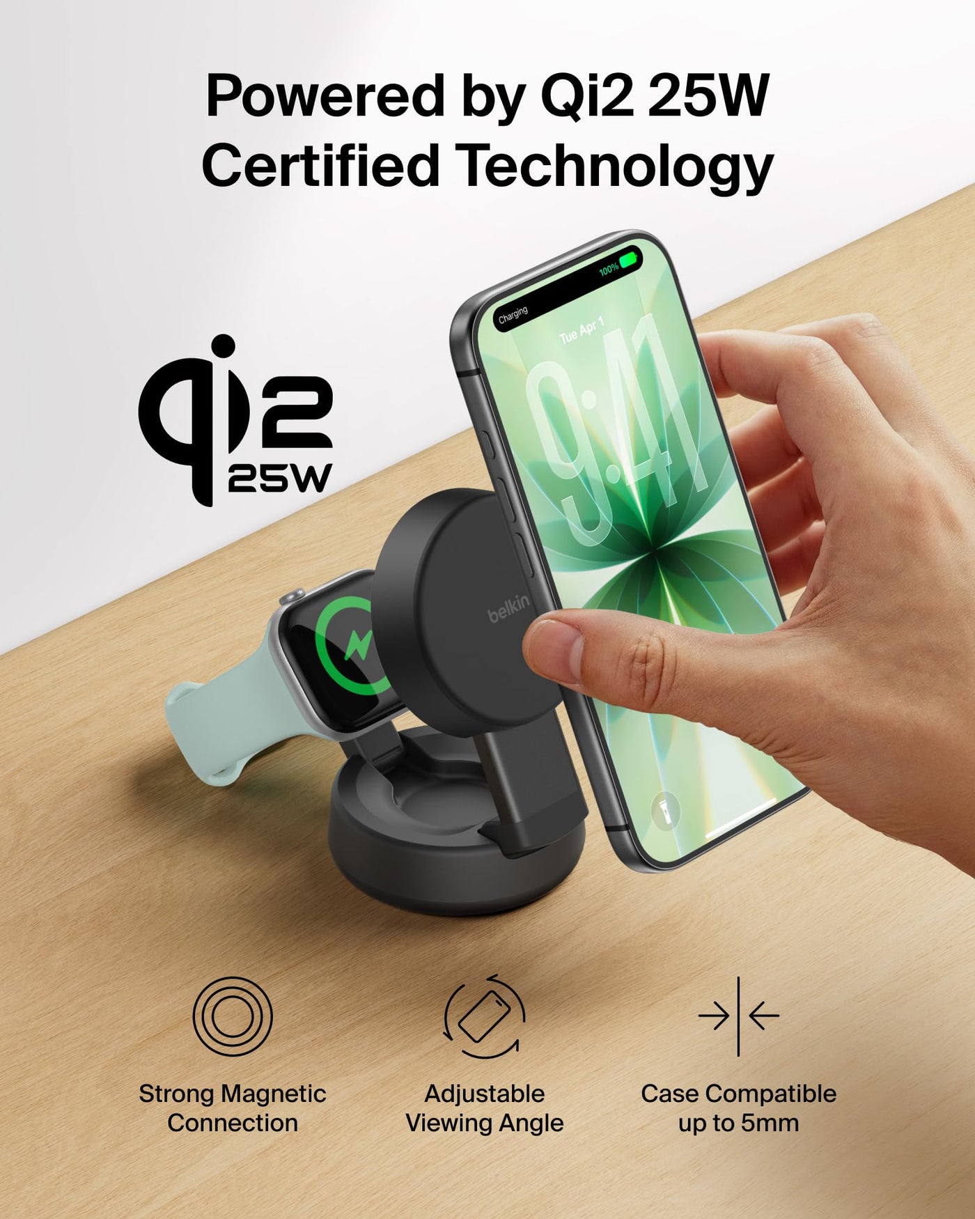 3 in 1 Qi2 25W Magnetic Wireless Charging Station with Cooling Fan