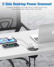 Desktop Power Grommet with 100W PD USB C Fast Charging