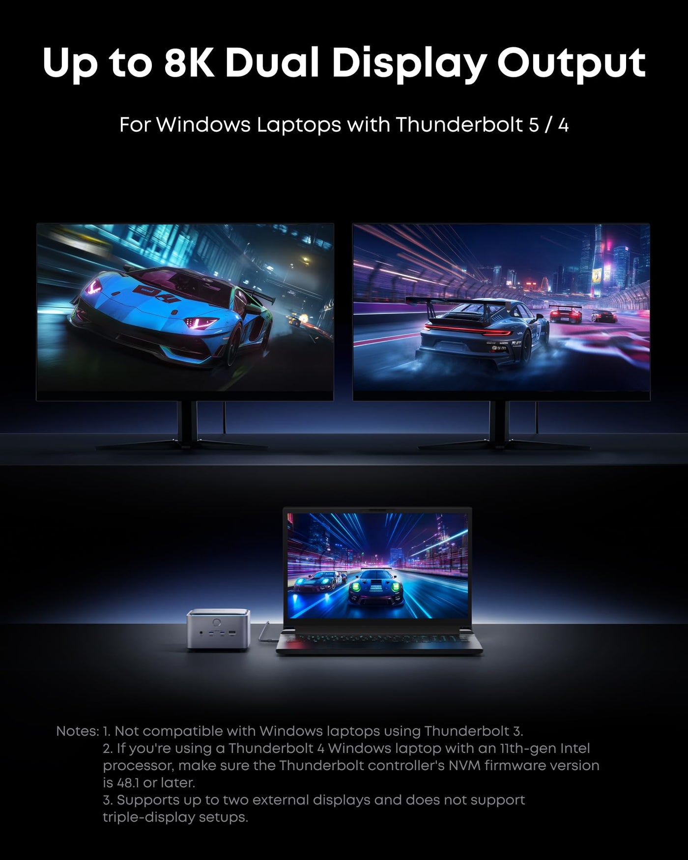 14 in 1 Thunderbolt 5 Docking Station 120Gbps 140W 8K Dual Display