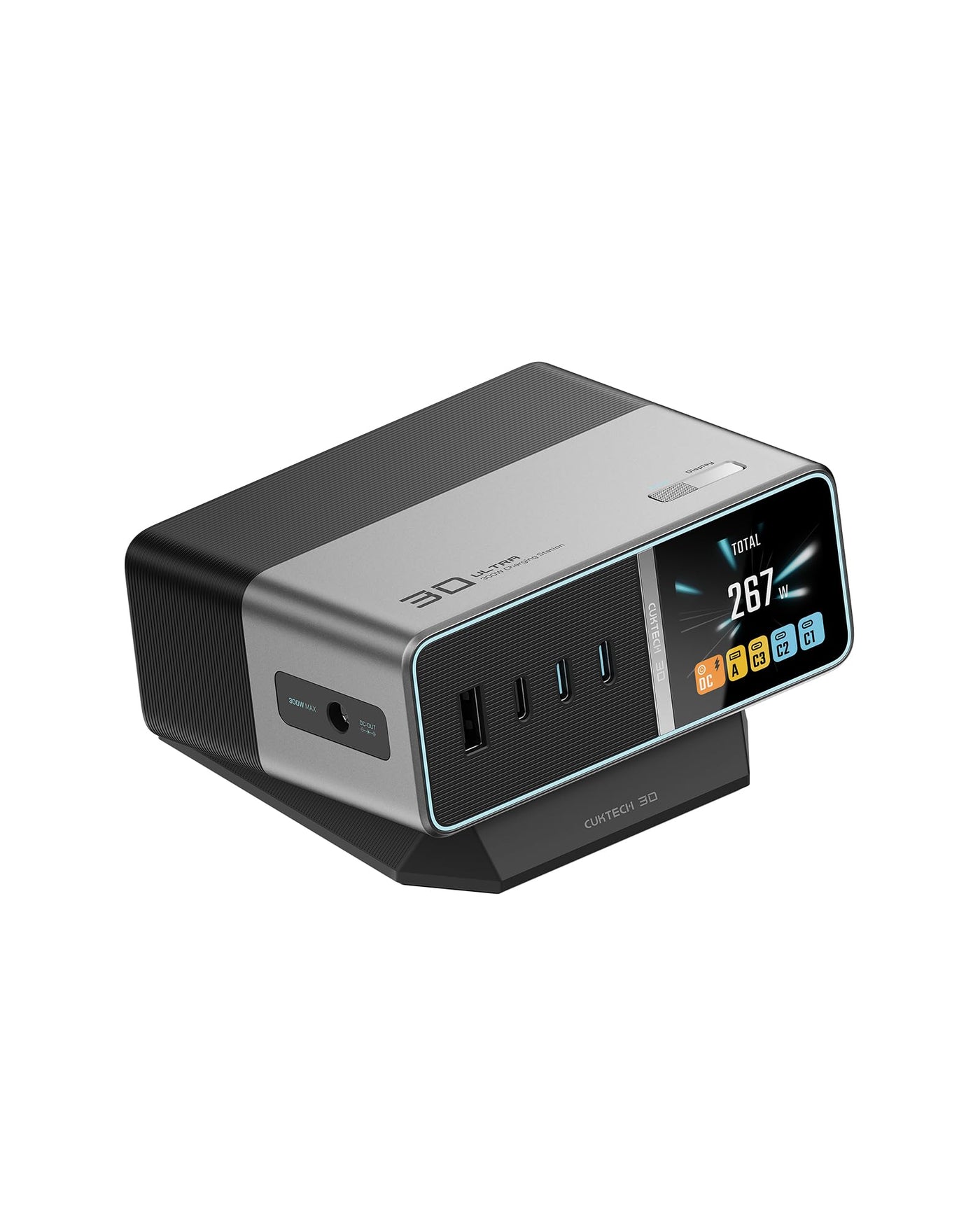 300W Desktop Charging Station 5 Port GaN Charger USB C Output