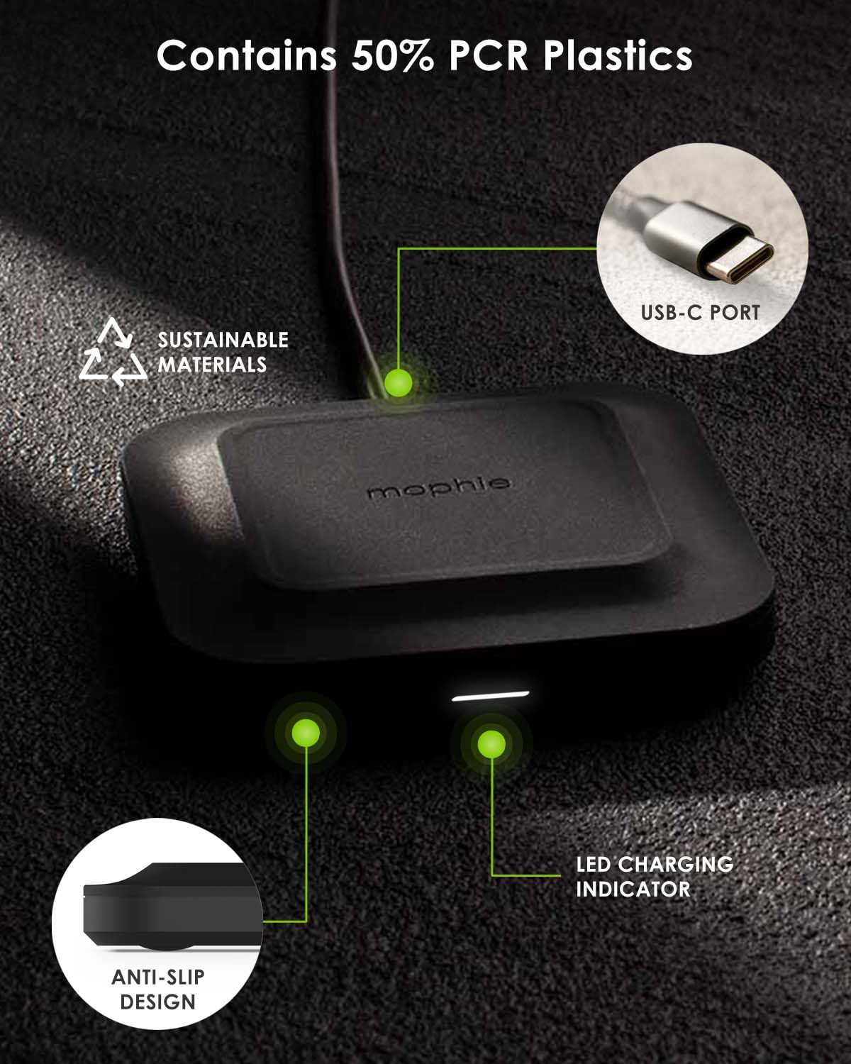 7.5W Qi Wireless Charging Pad 5W to 10W Fast Charge Output