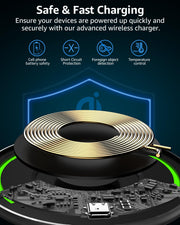 15W Anti Slip Aircraft Grade Aluminum Fast Wireless Charging Pad
