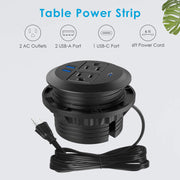 3 Inch Flush Mount Desktop Power Grommet USB C 2 AC Outlets